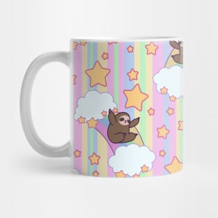 Rainbow Sloth Pattern Mug